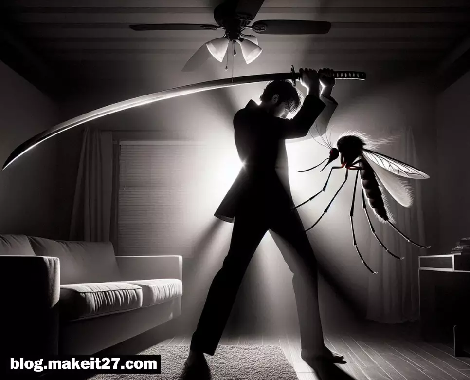 견문발검(見蚊拔劍)